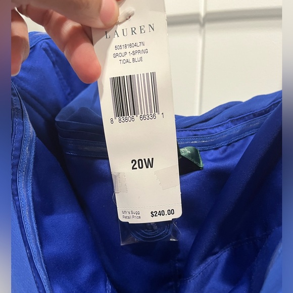 NWT Lauren Ralph Lauren Evening Strapless Formal Dress Color Tidal Blue Size 20W - Picture 4 of 15